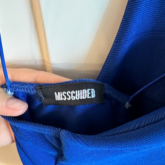 Used (Very Good) Missguided Vivian Strappy Bandage Bodycon Dress Cobalt Blue - Picture 5 of 7